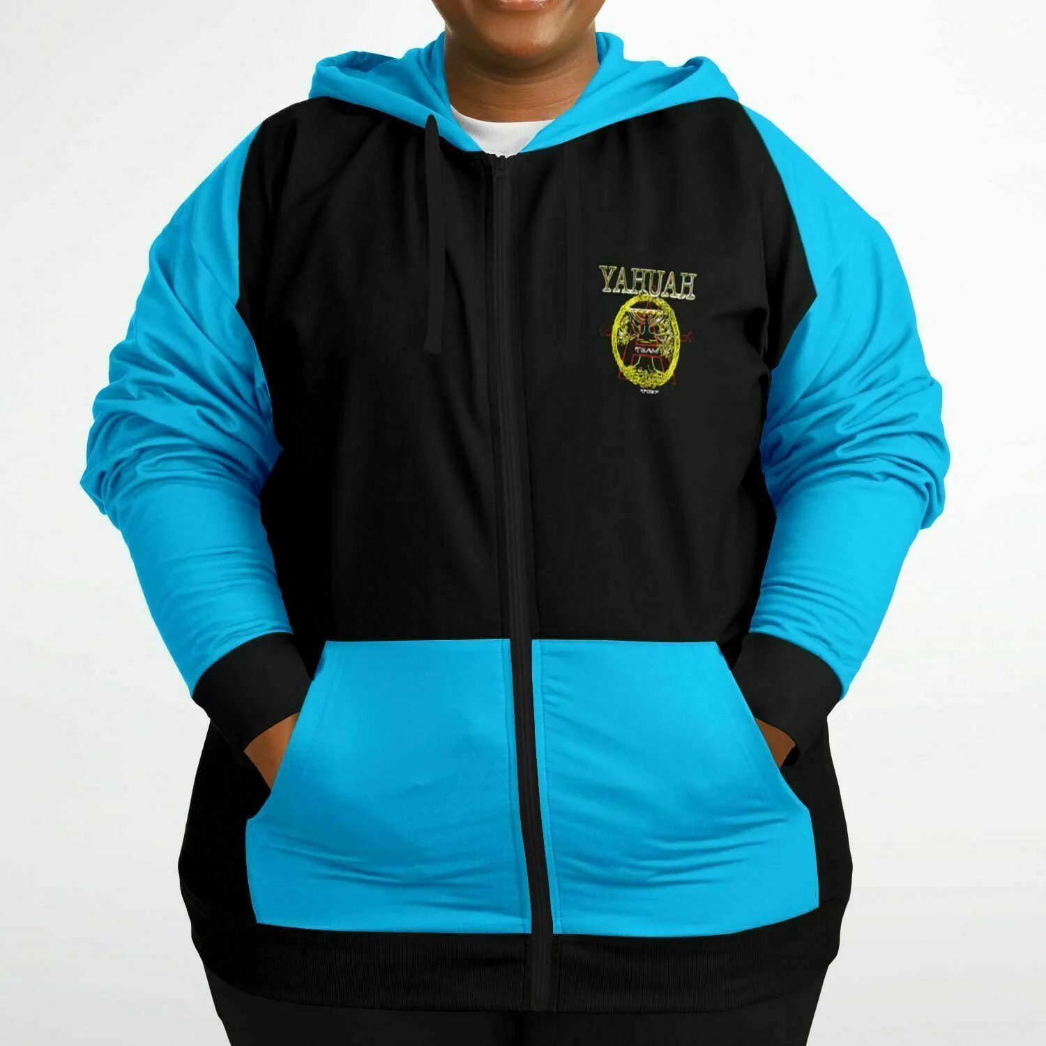 A-Team 01 Blue Designer Fashion Triblend Plus Size Unisex Full Zip Hoodie