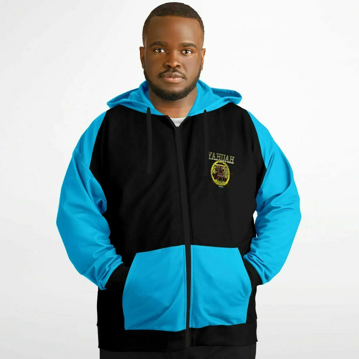 A-Team 01 Blue Designer Fashion Triblend Plus Size Unisex Full Zip Hoodie