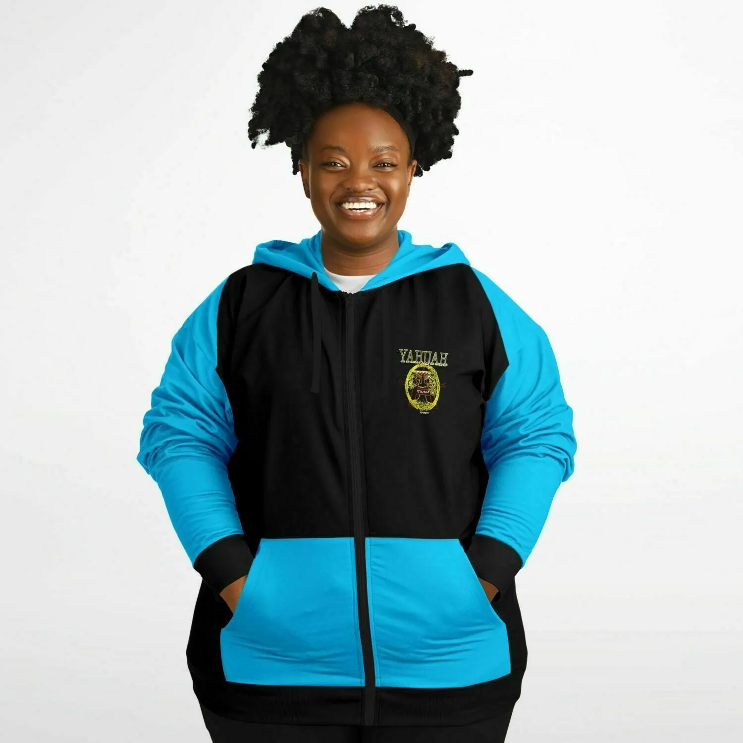 A-Team 01 Blue Designer Fashion Triblend Plus Size Unisex Full Zip Hoodie