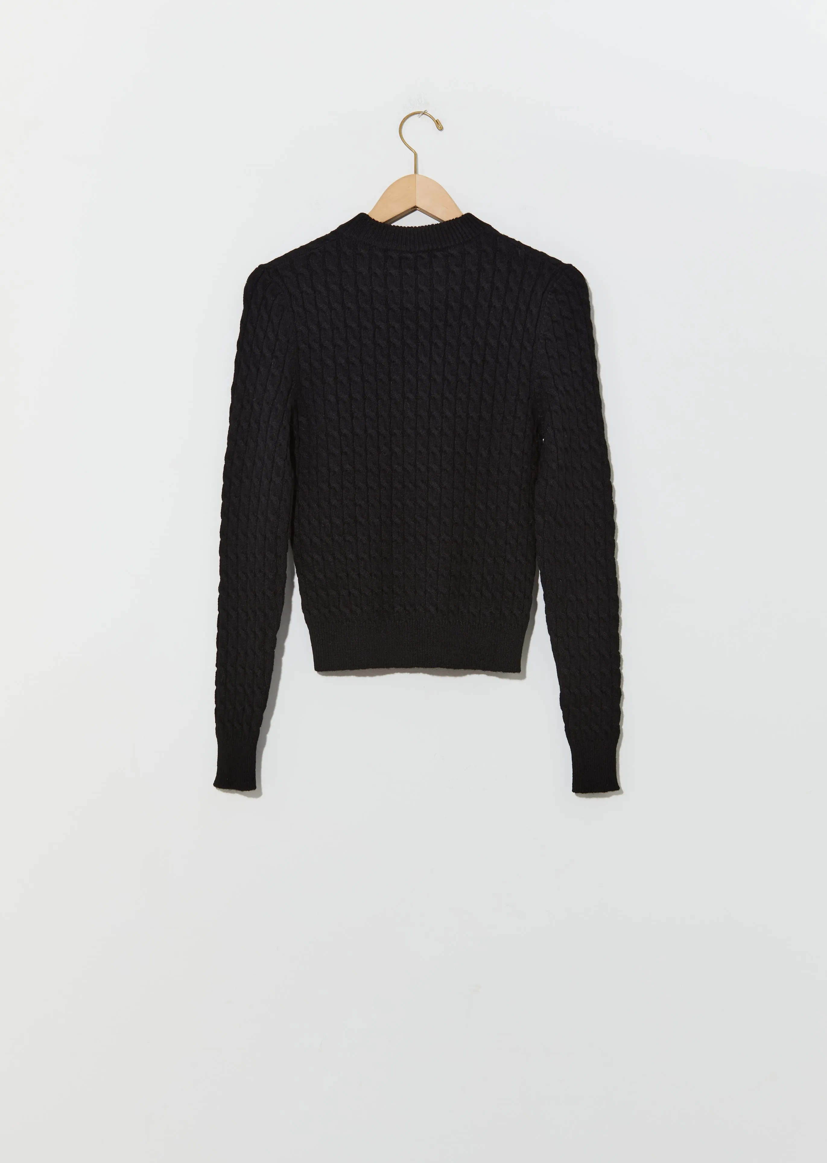 Alpaca Cable Sweater — Black