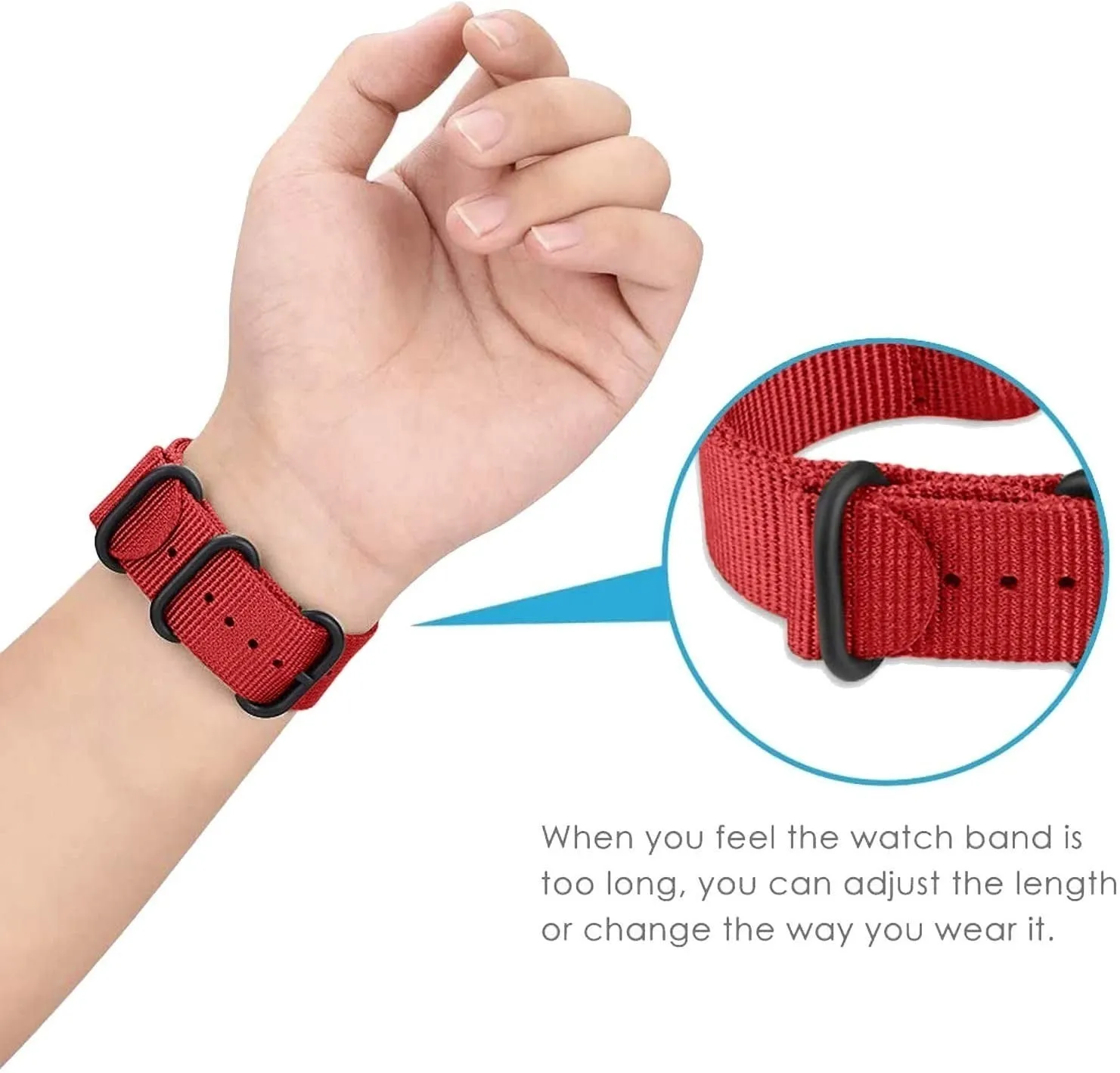 Amazfit GTR 3 (Pro) Nylon Strap with Buckle (Red)