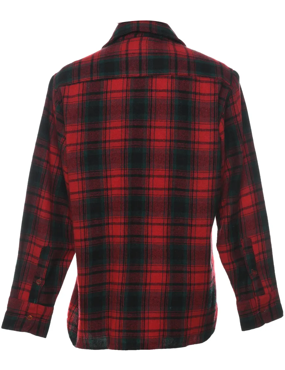 Arrow Plaid Black & Red Plaid Shirt - M