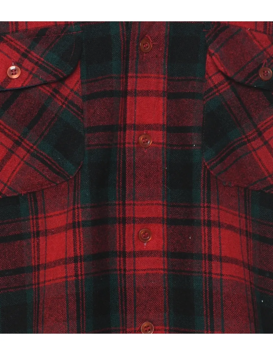 Arrow Plaid Black & Red Plaid Shirt - M