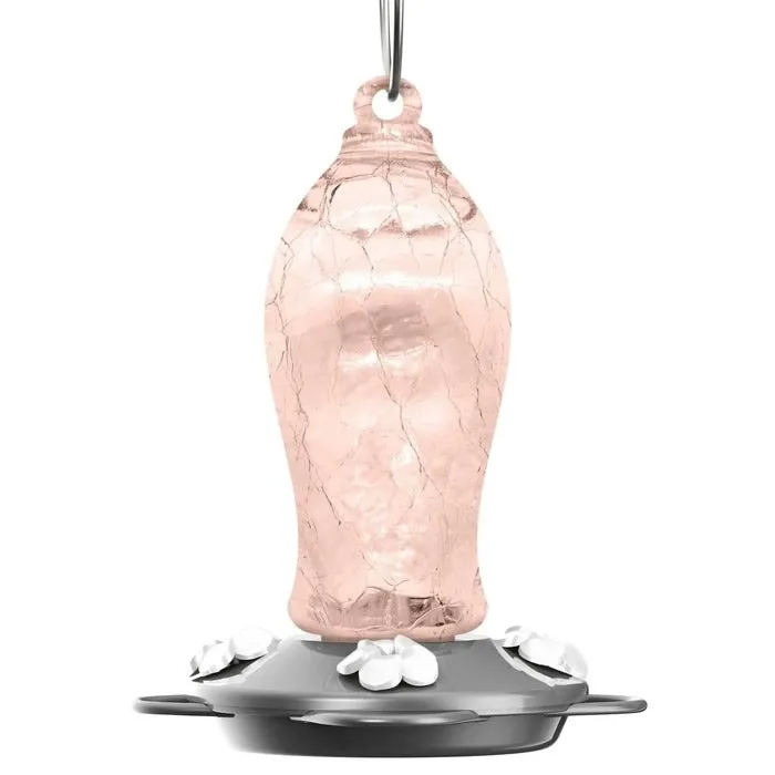 Artisan Gravity Hummingbird Feeder, Blush Crackle