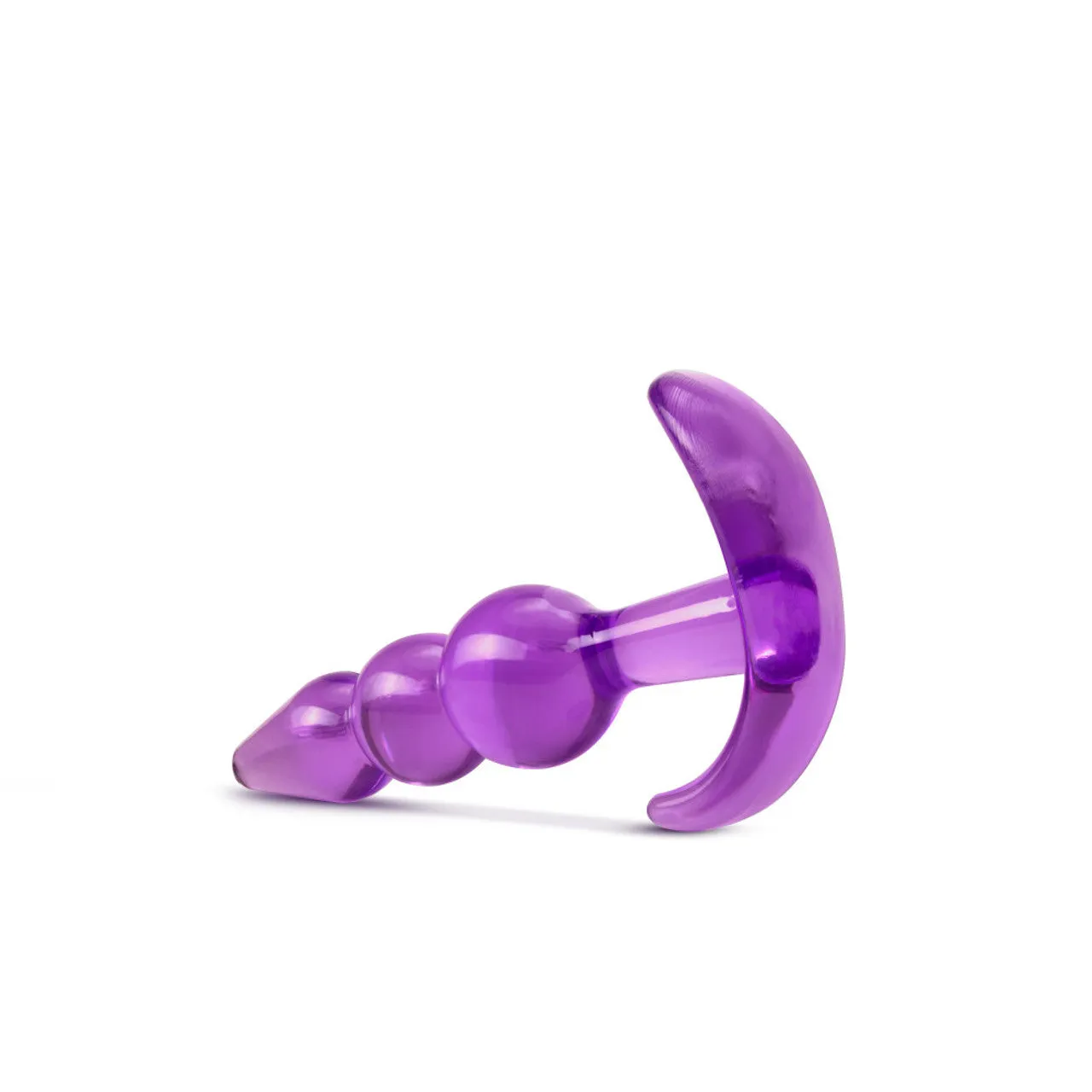 B Yours Triple Bead See-Through Anal Plug - Purple