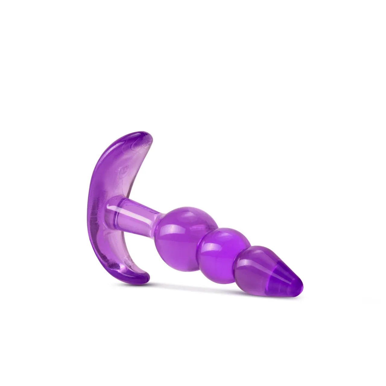 B Yours Triple Bead See-Through Anal Plug - Purple