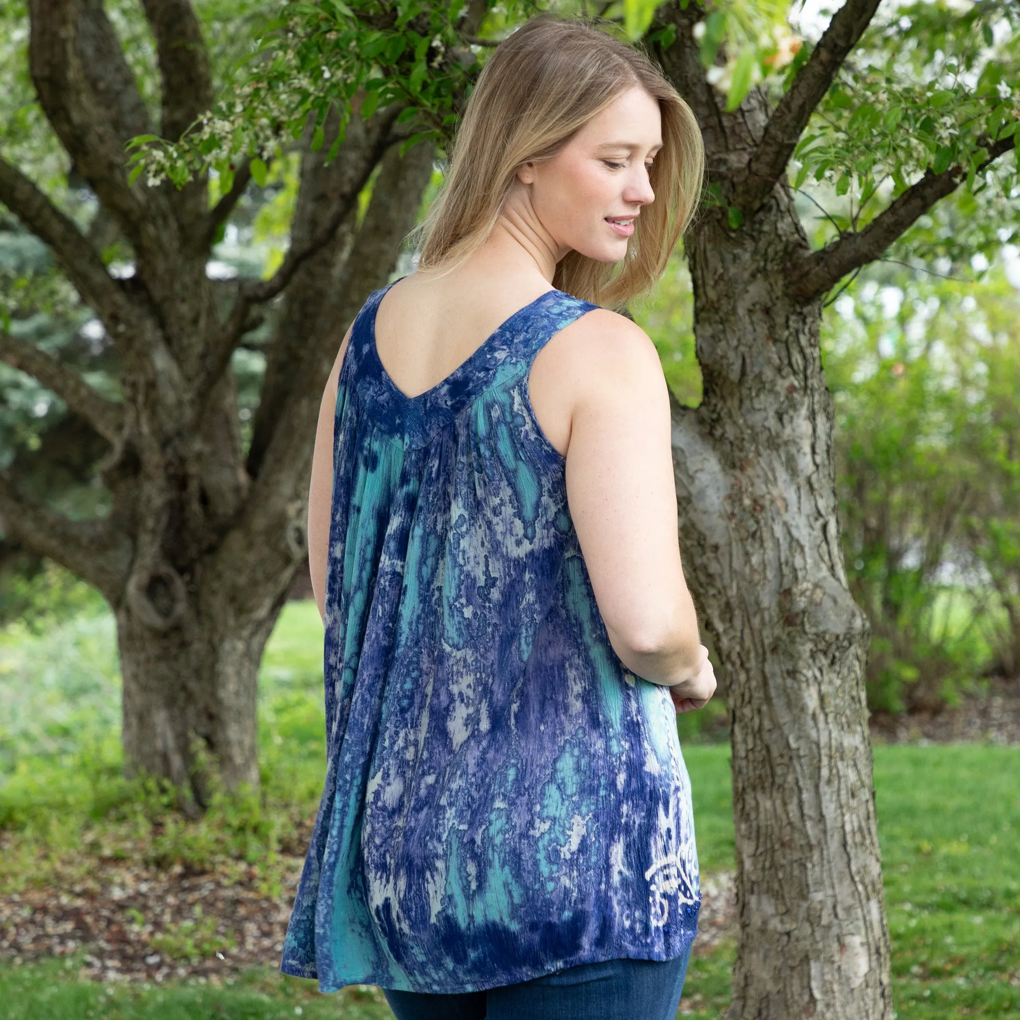 Beaded Swirl Sleeveless Tunic