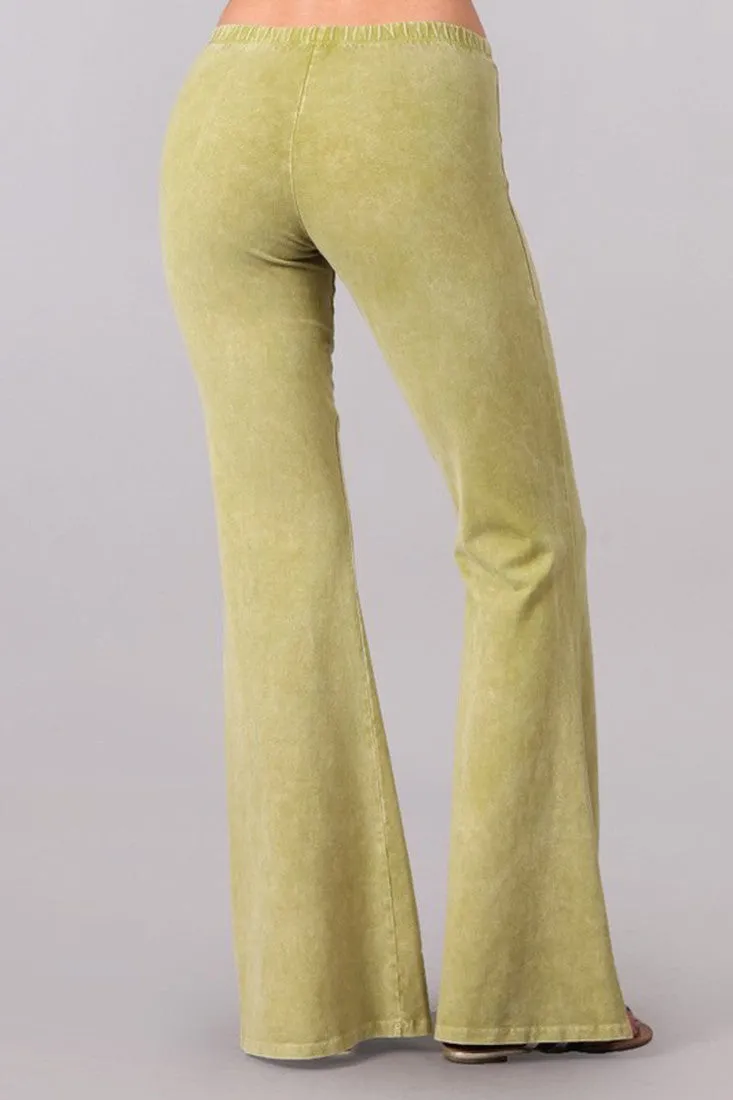 Bell Bottoms Denim Colored Yoga Pants Pear Green