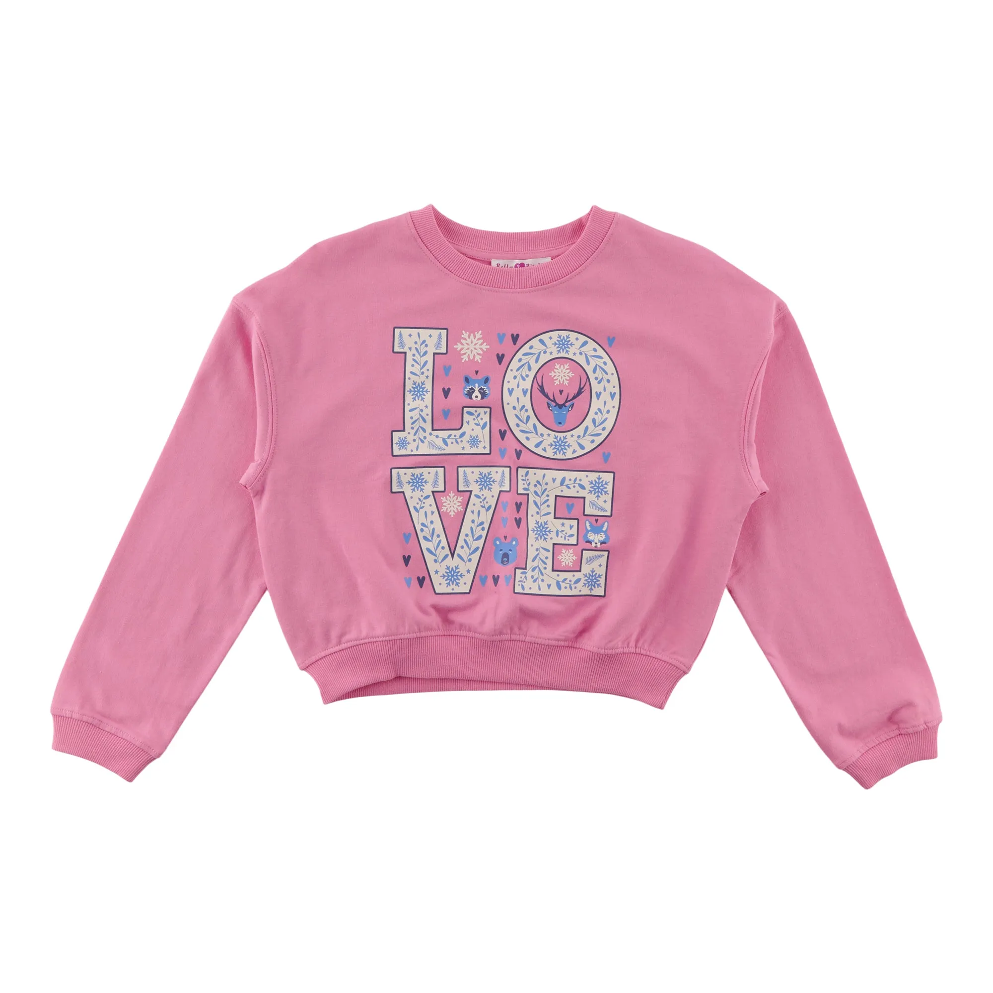 BELLA & BIRDIE Girl's Winter Wonderland Long Sleeve Crew Neck Top