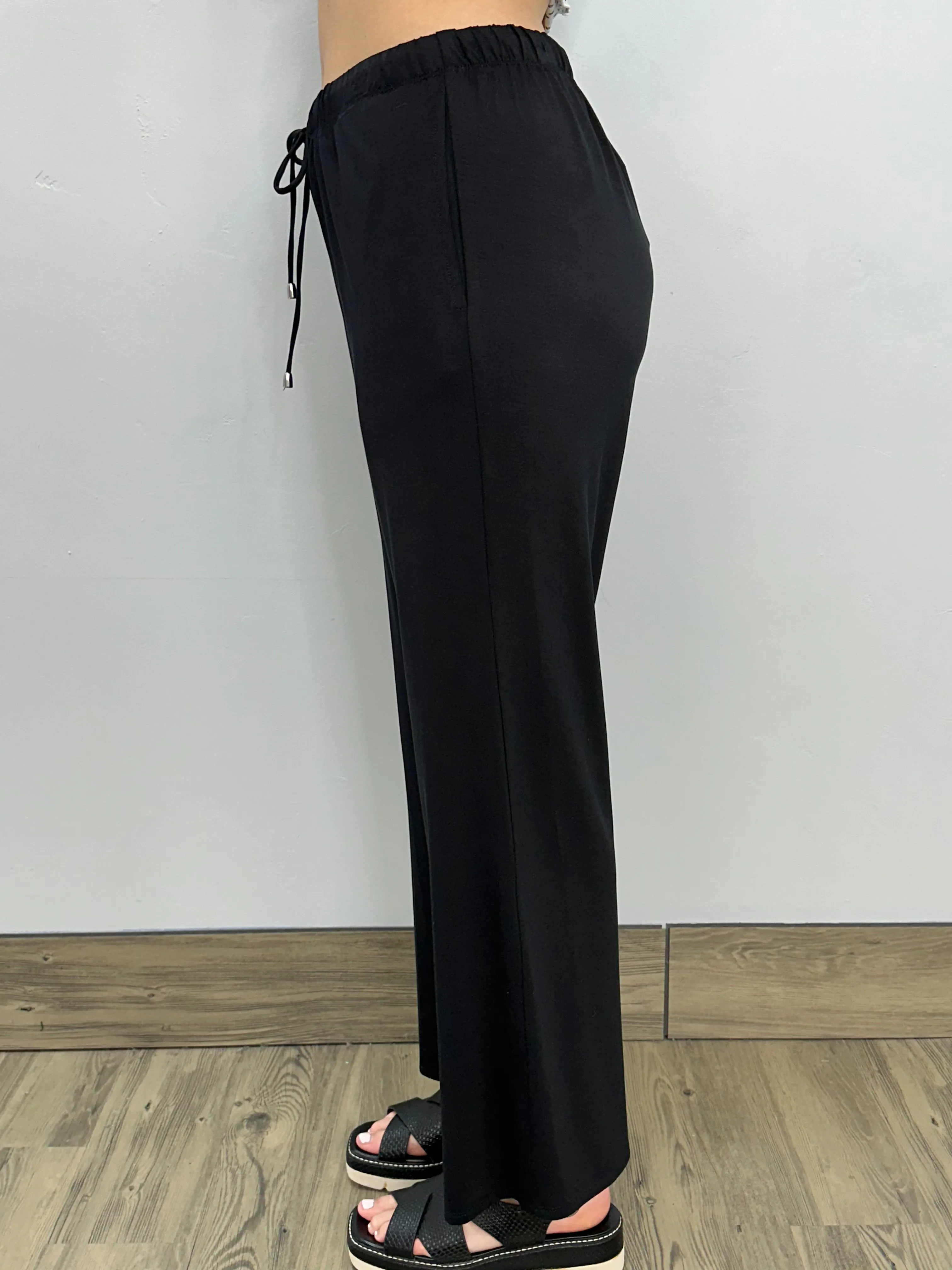 Black Full Length Tie Pant