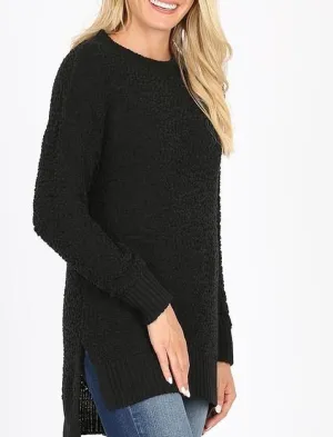 Black Popcorn Sweater - T947