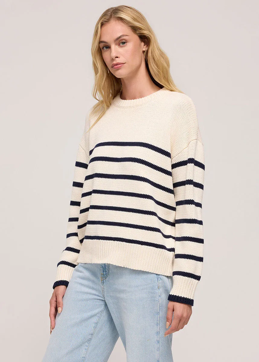 Boyfriend Stripe Sweater - Sea Salt