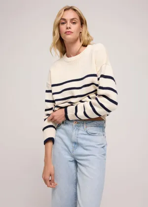 Boyfriend Stripe Sweater - Sea Salt