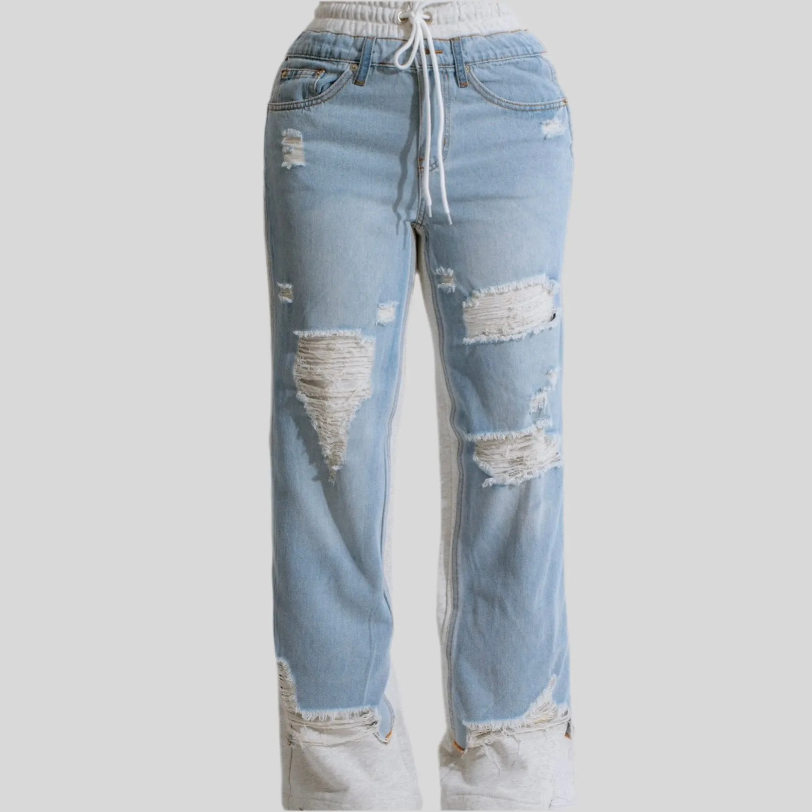 Denim Front Sweatpants