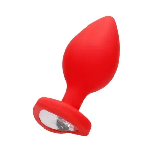 Diamond Heart Butt Plug - XL - Red