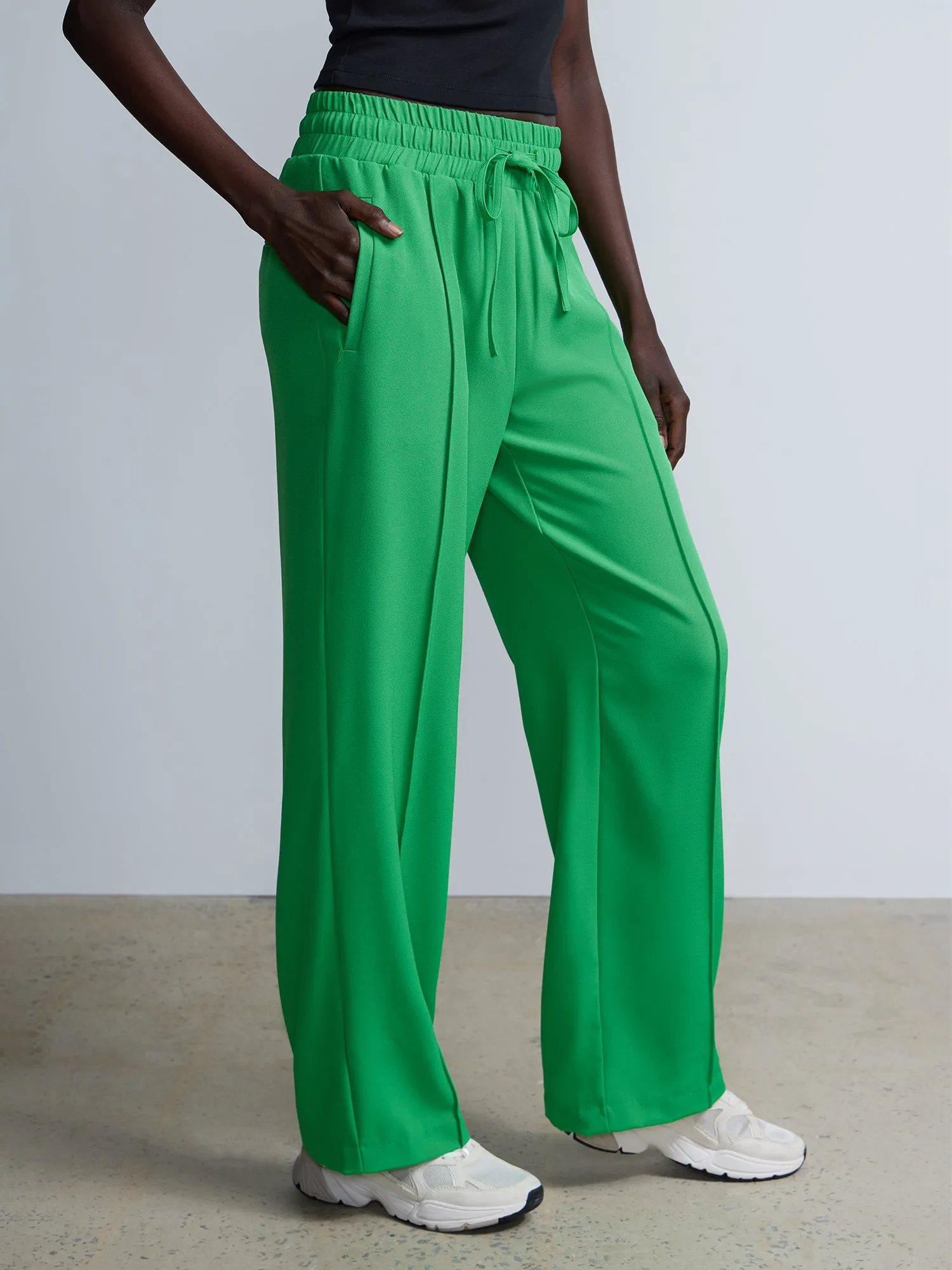 Drawstring Wide Leg Pants