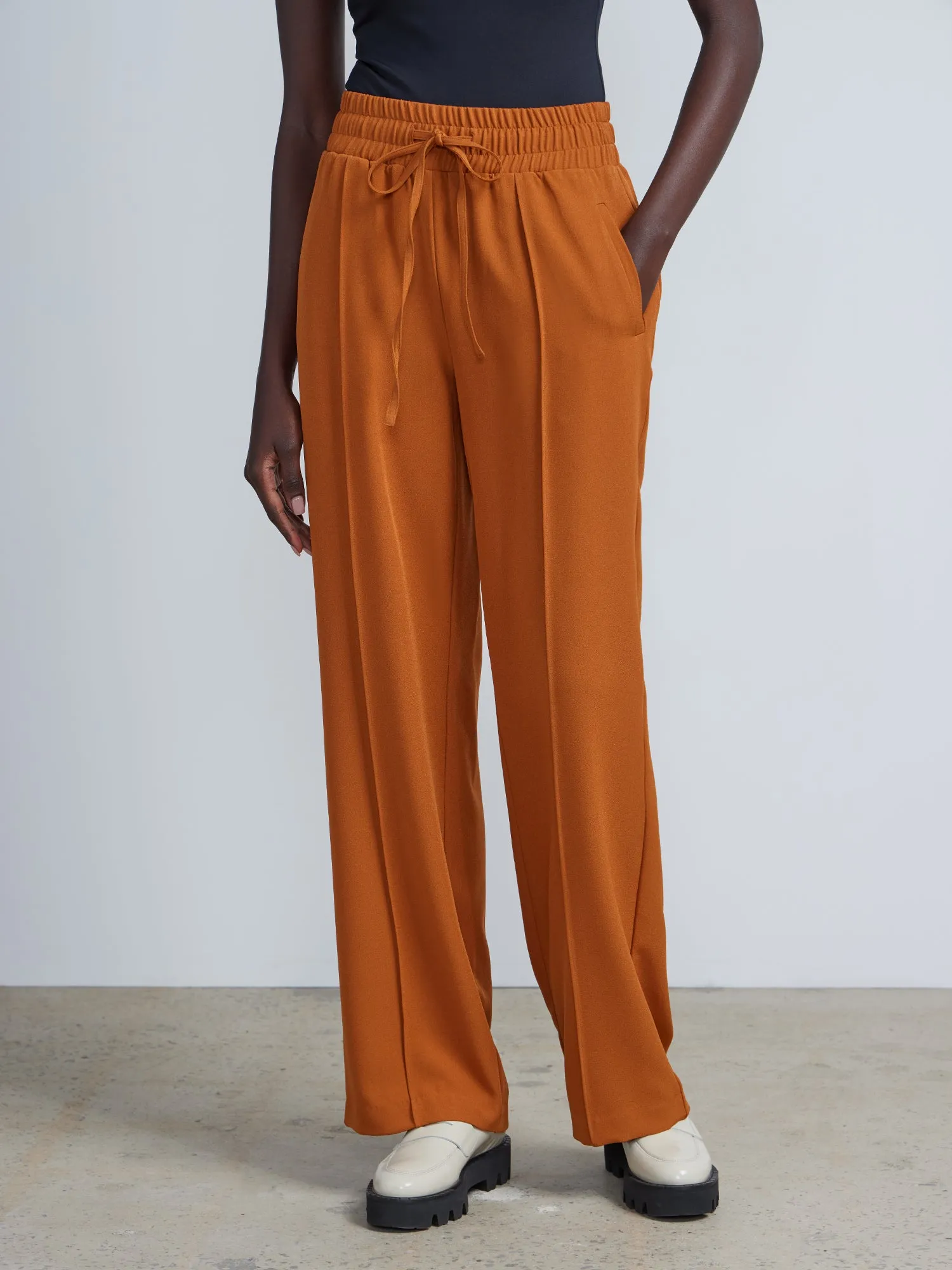 Drawstring Wide Leg Pants