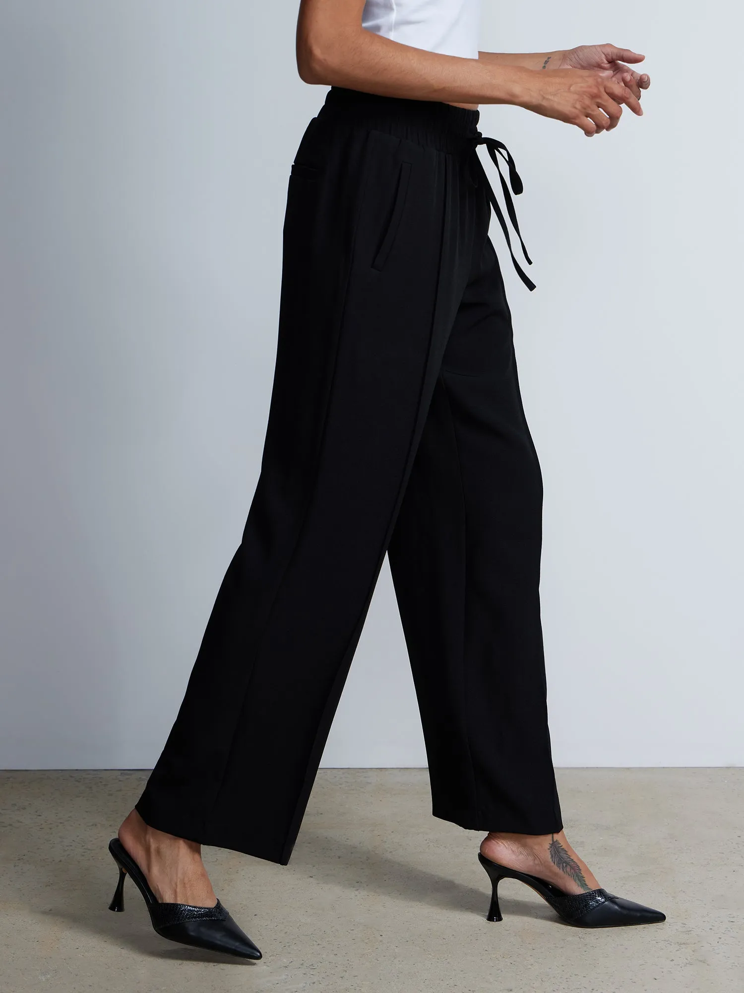 Drawstring Wide Leg Pants