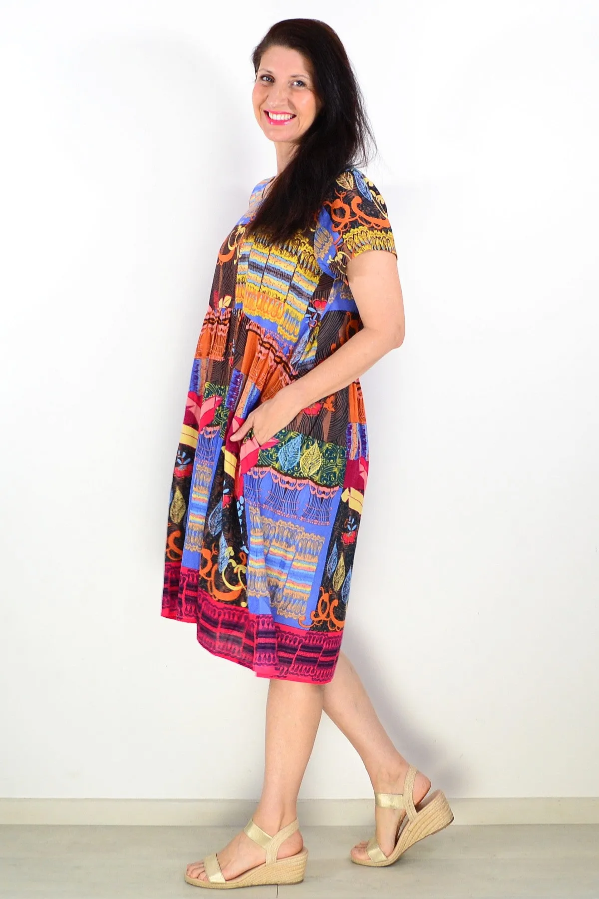 El Gouna Boxy Tunic Dress with Ruched Waist