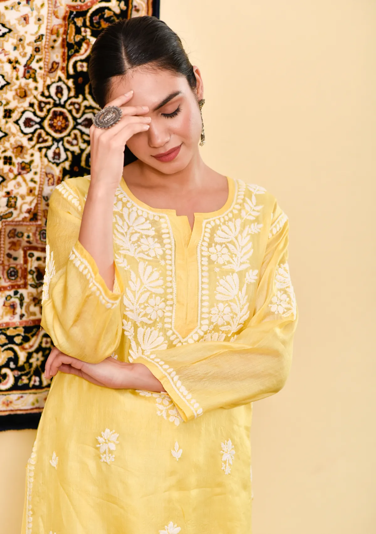 Faza Silk Straight Kurta