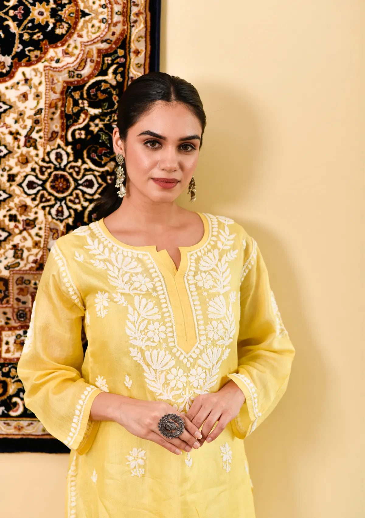 Faza Silk Straight Kurta