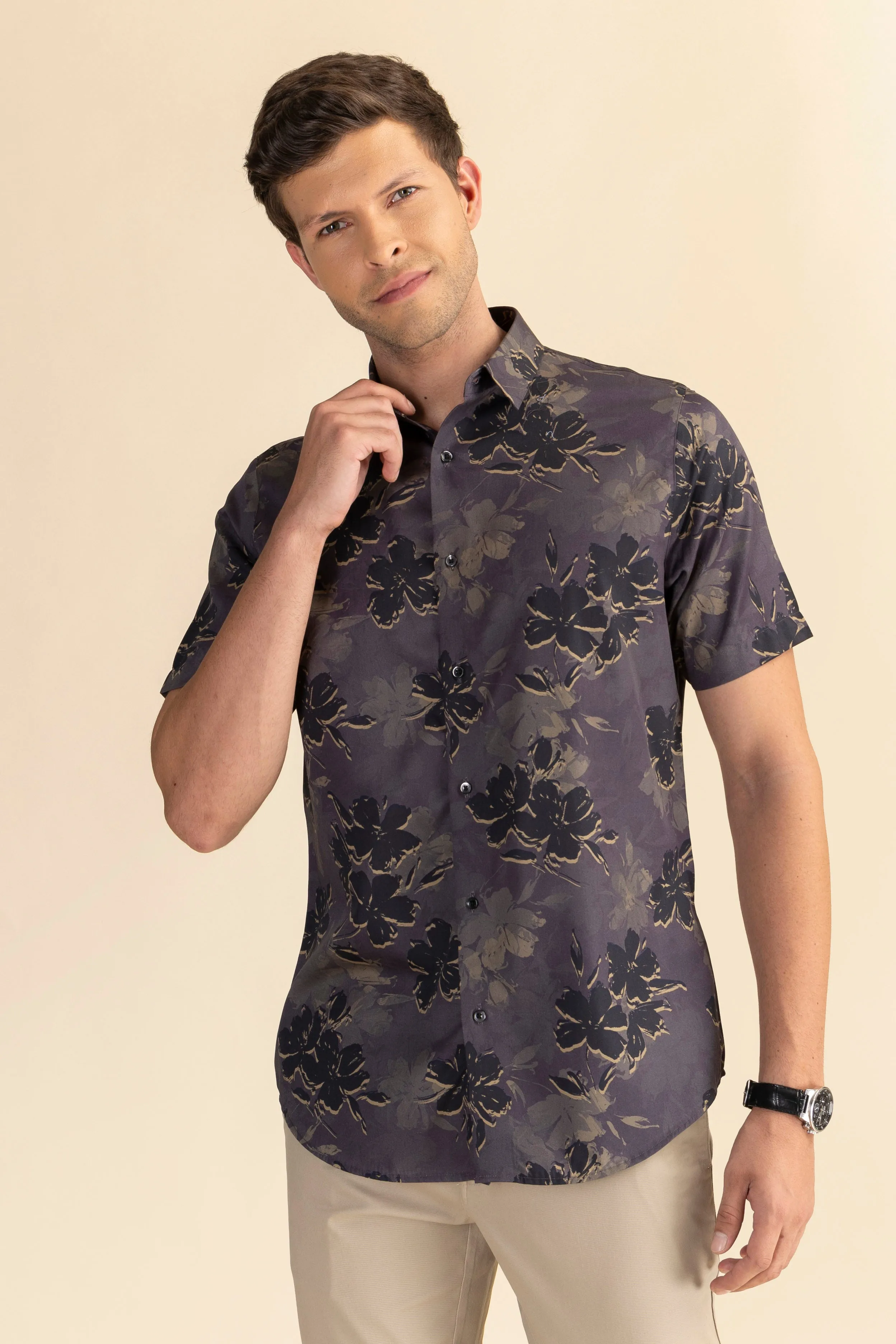 Floral satin shirt EOSS