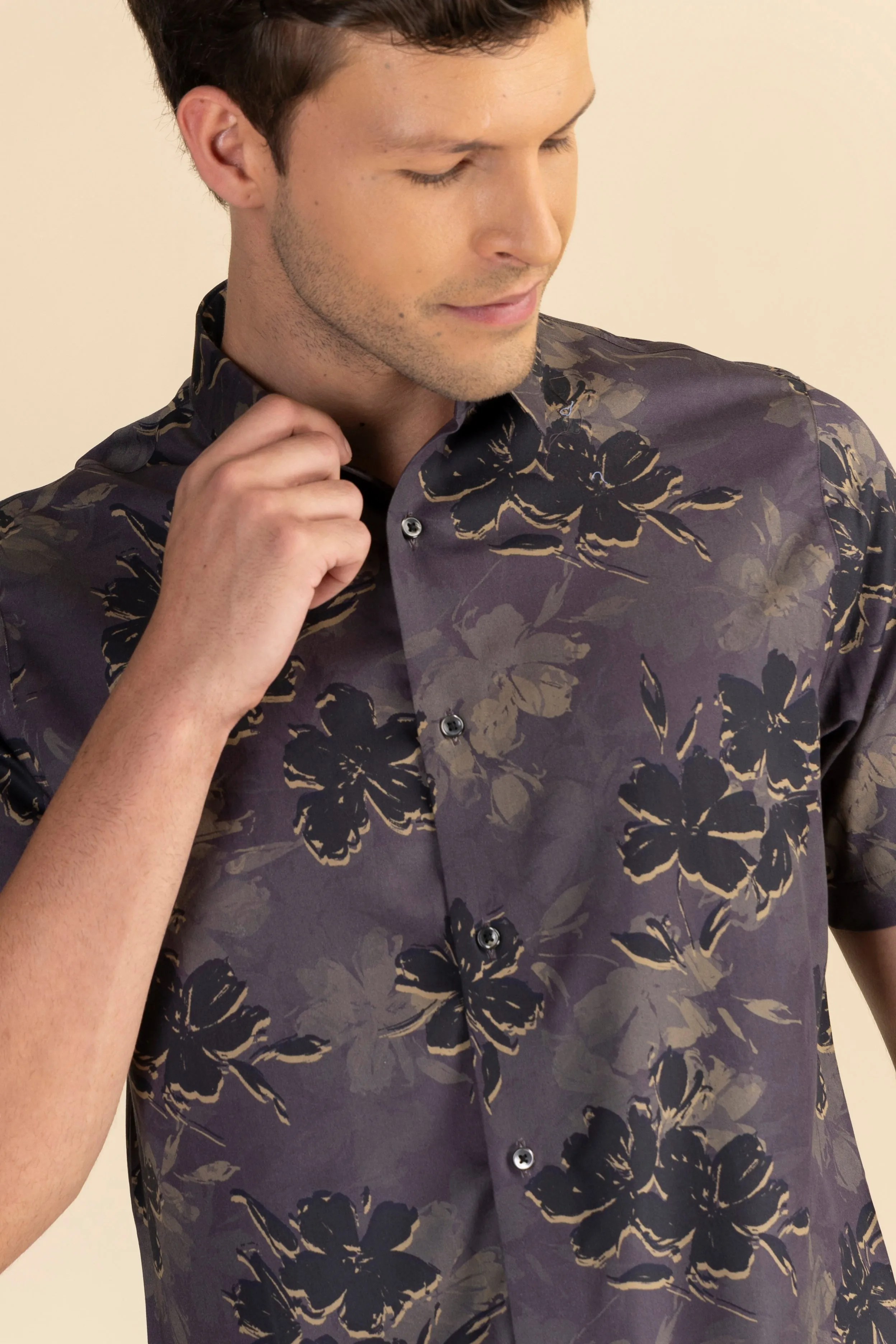 Floral satin shirt EOSS