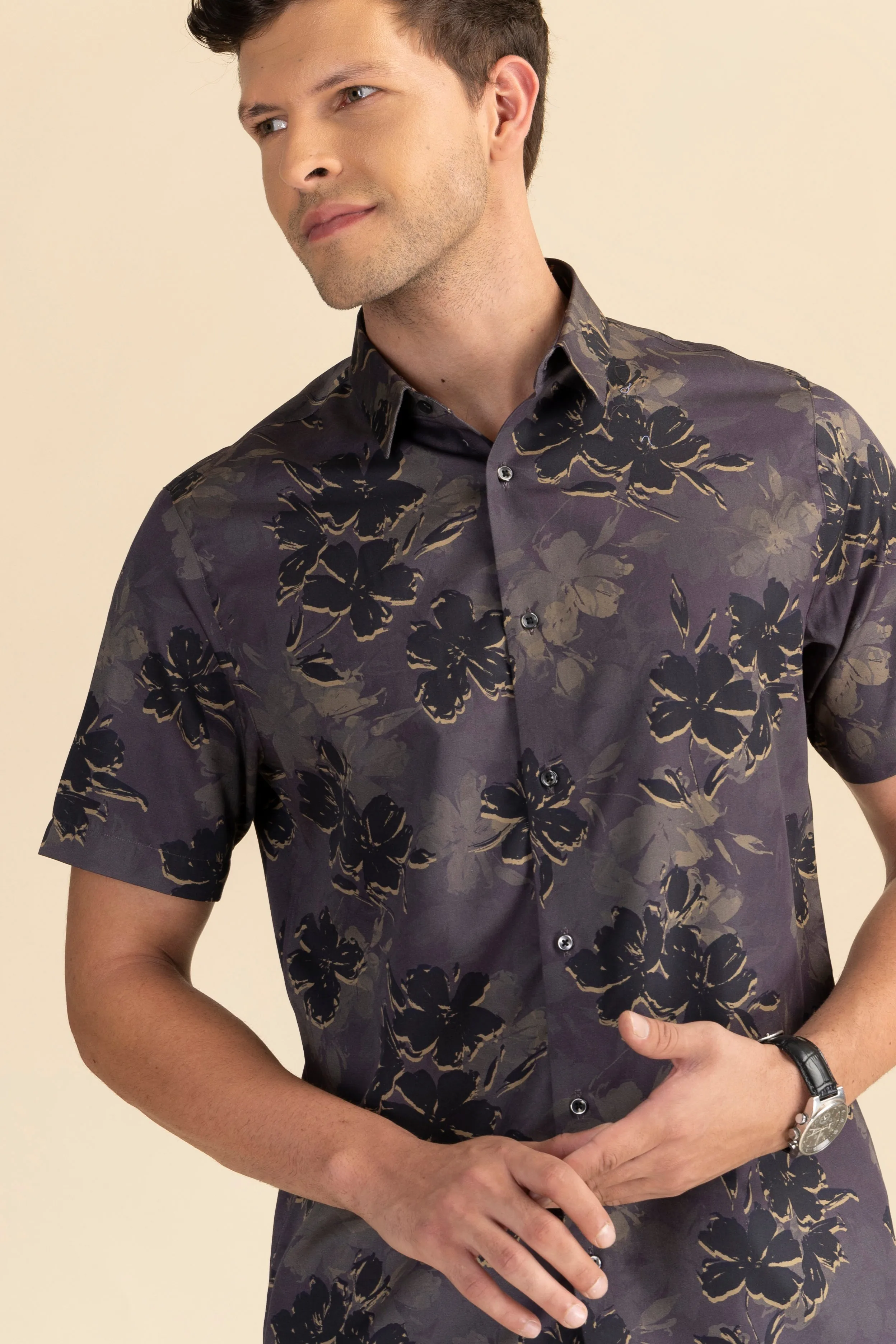 Floral satin shirt EOSS