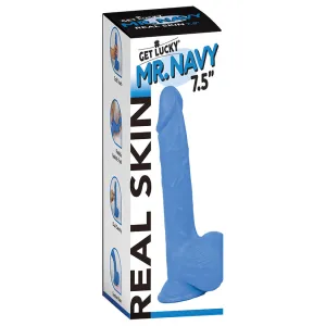 Get Lucky Mr. Navy 7.5' Dual Layer Dong