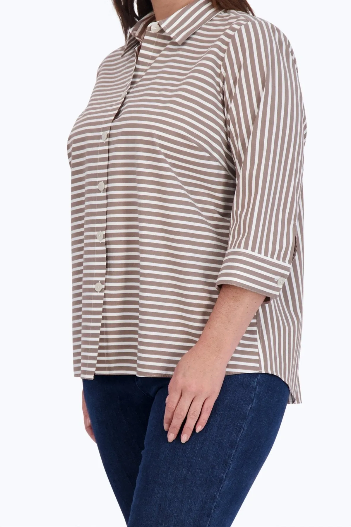 Kelly Plus Stretch No Iron Stripe Shirt