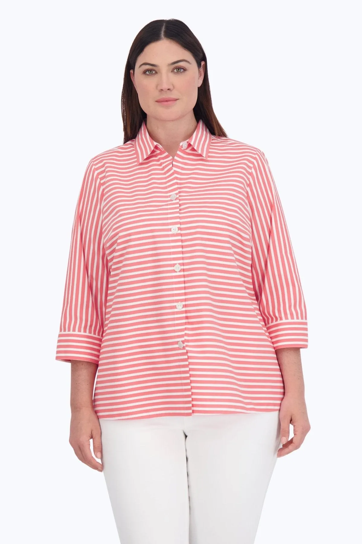 Kelly Plus Stretch No Iron Stripe Shirt