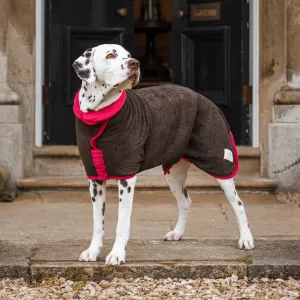 Limited Edition Dog Drying Coat - Dark Chocolate and Raspberry