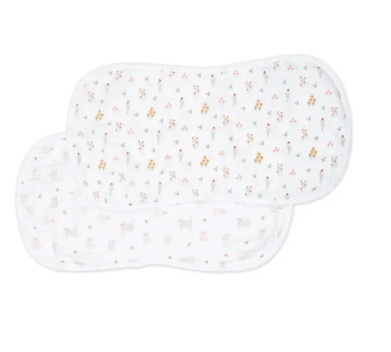 Lulujo Cotton Muslin Burp Cloth Set of 2