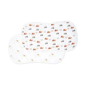 Lulujo Cotton Muslin Burp Cloth Set of 2