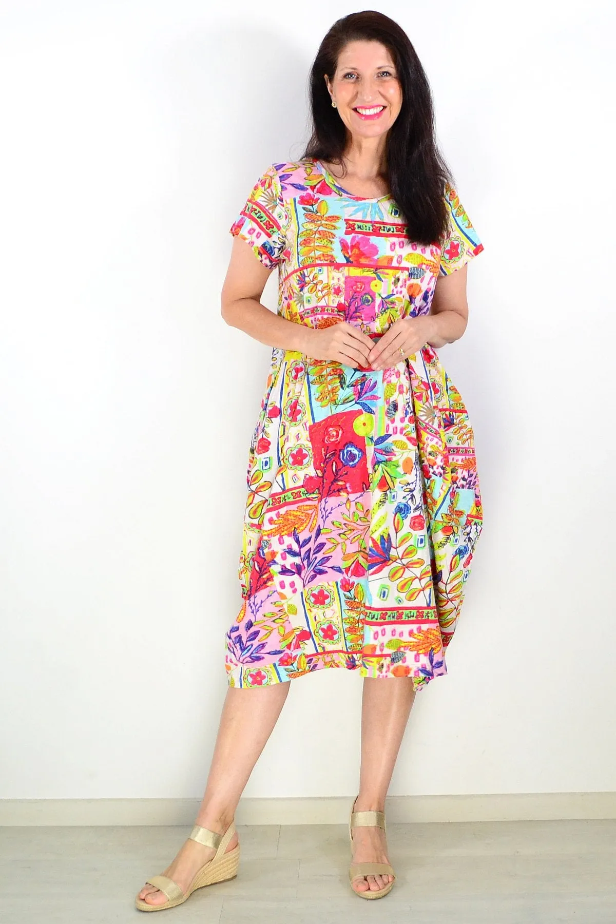 Maitra Short Sleeve Bubble Tunic Dress