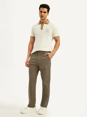 Men's Brown Straight Fit Chinos