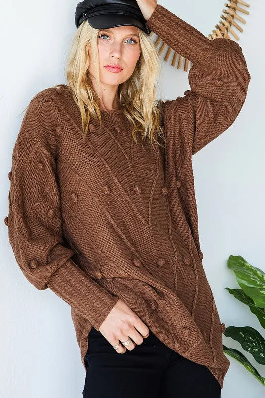 Mocha Pom Sweater