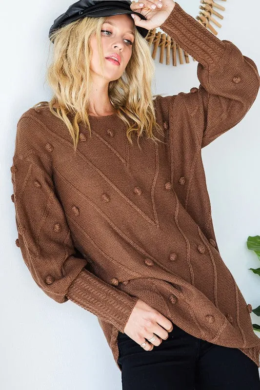 Mocha Pom Sweater