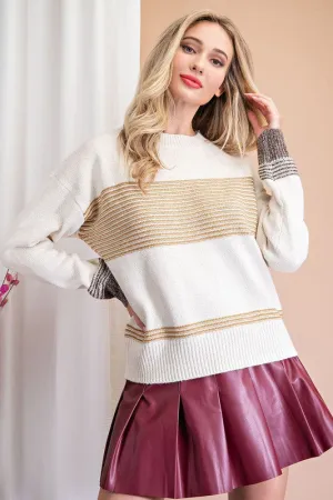 Mustard Mixed Stripe Sweater