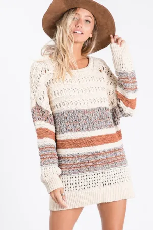 Oatmeal Multi Thread Sweater - T1063