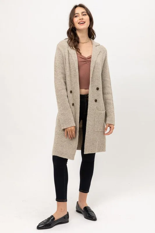 Oatmeal Open Cardigan