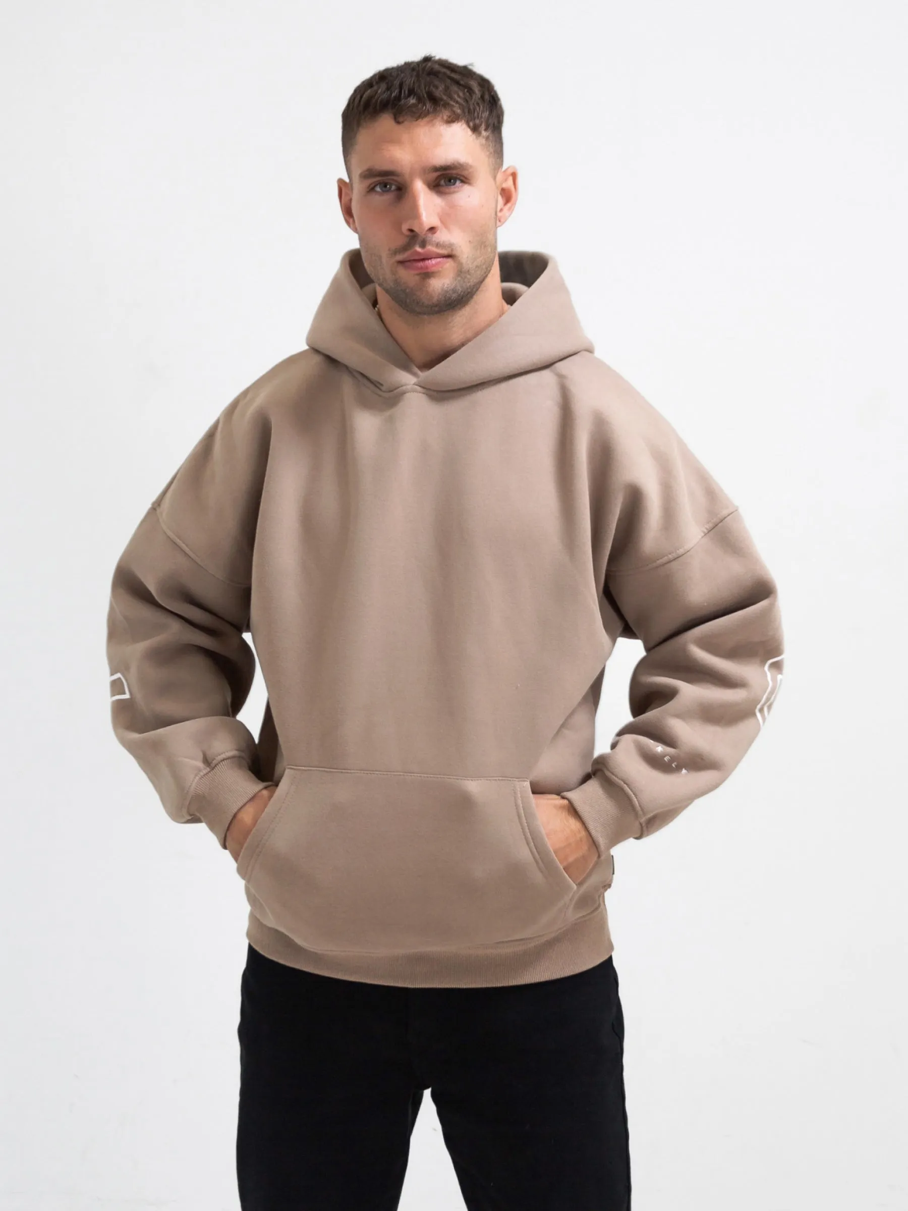 Outline Idris Oversized Hoodie - Brown