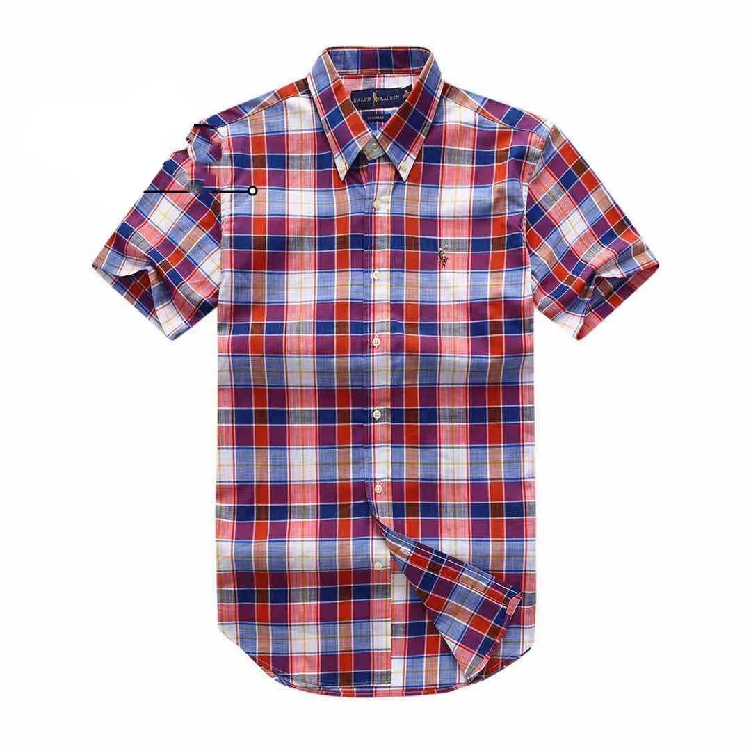 PRL Small Pony Logo Checked Short Sleeve Shirt