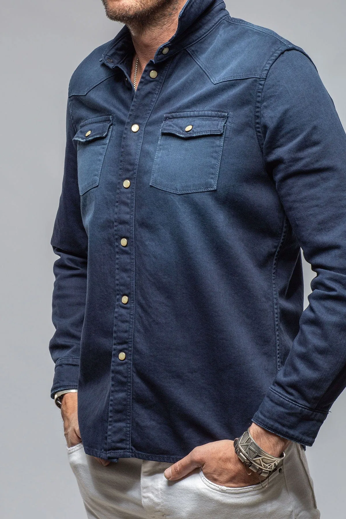 Ranger Colored Denim Snap Shirt In Blue Cina