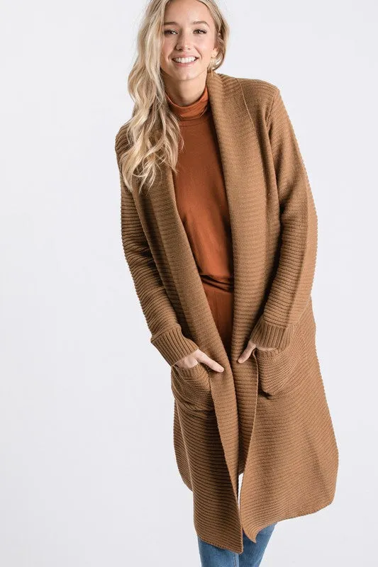 Rib Long Sweater (Camel)