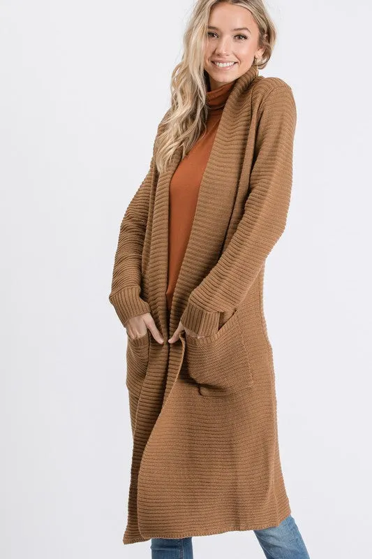 Rib Long Sweater (Camel)