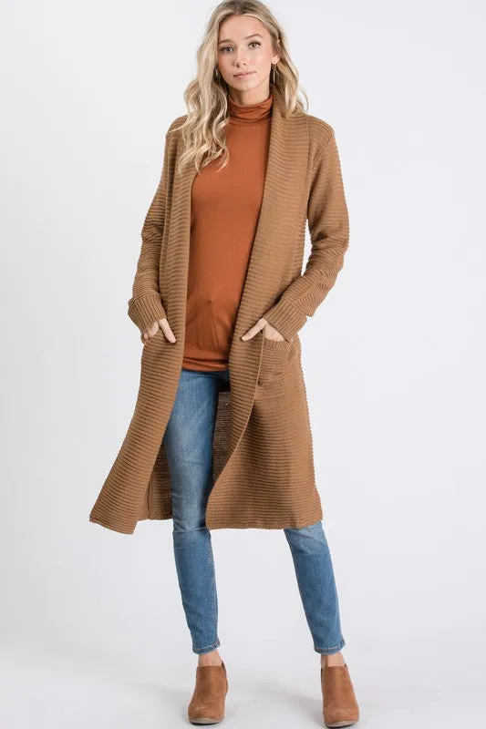 Rib Long Sweater (Camel)