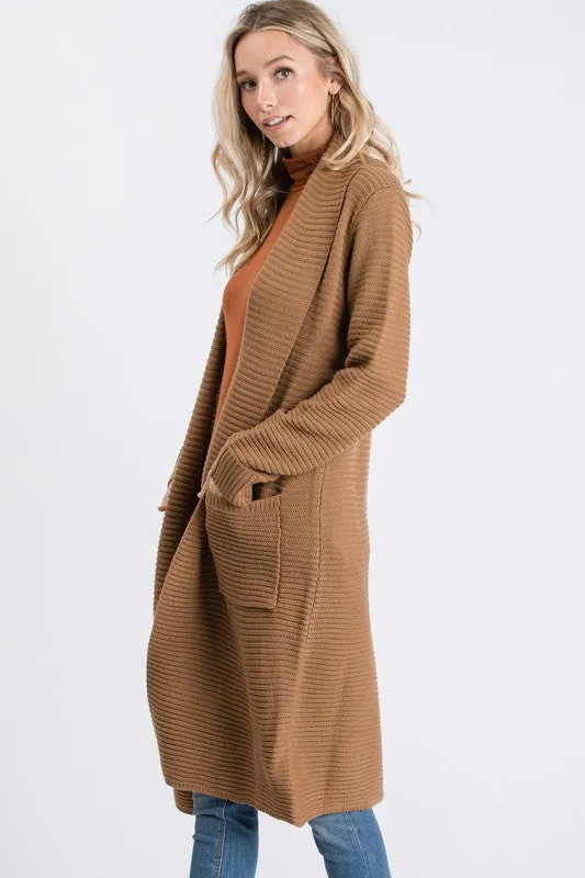 Rib Long Sweater (Camel)