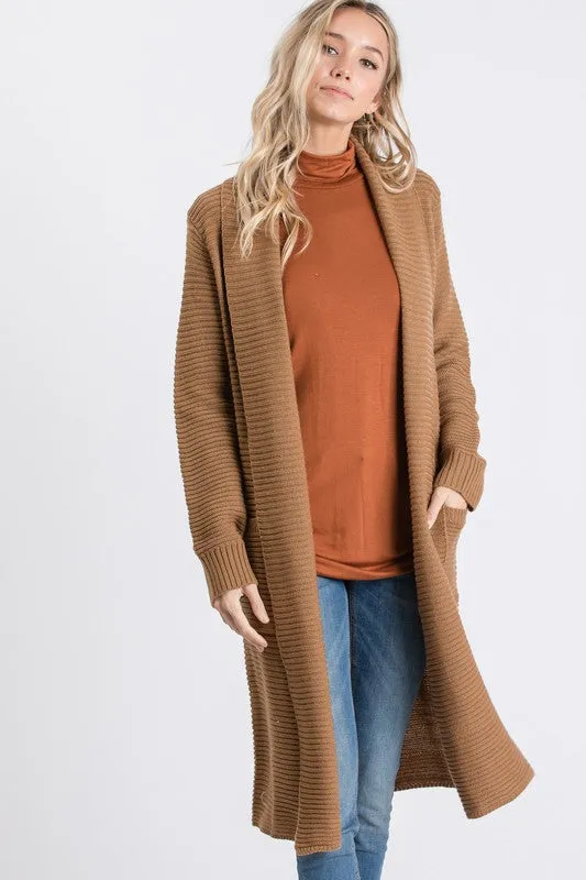 Rib Long Sweater (Camel)