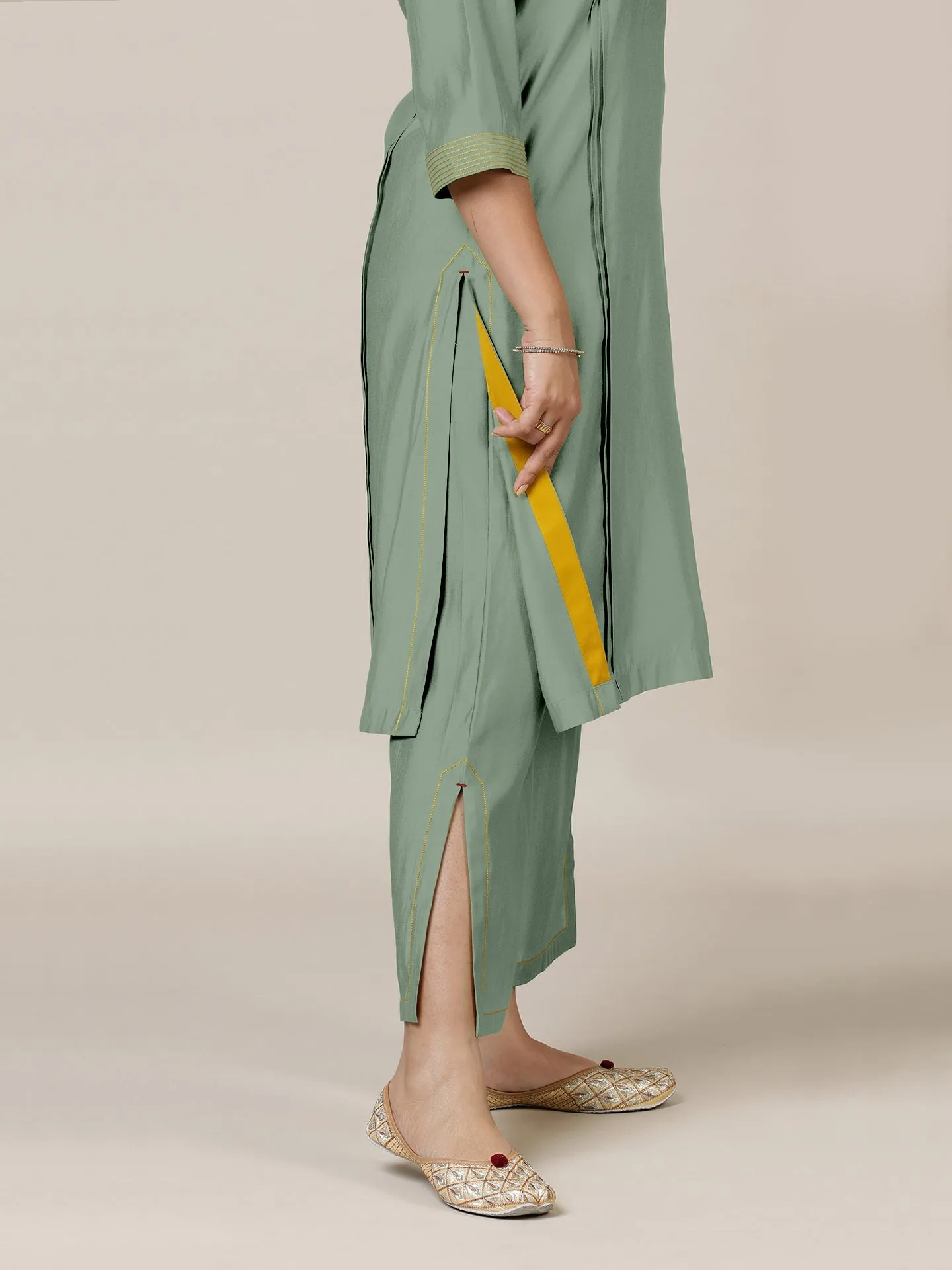 Saba x Rozaana | Mint Green Cotton Silk Pants